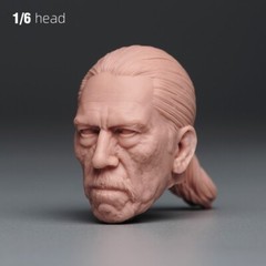 1:6 Danny Trejo PVC Head Sculpt Carved Model For 12″ Male Action Figure Body Toy