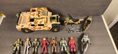 LOT OF 13 LARNARD CORPS VARIOUS YEARS 4″ LOOSE ACTION FIGURES WITH VEHICLES