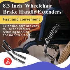 2 PCS Wheelchair Brake Extenders, 8.3 Inch Black