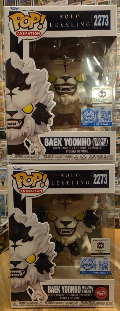 Funko Pop Solo Leveling Baek Yoonho (Silver Mane) #2273 Chase GITD Bundle New