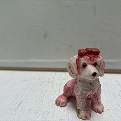 Vintage 1993 Puppy In My Pocket Pink Standard Poodle With Bow