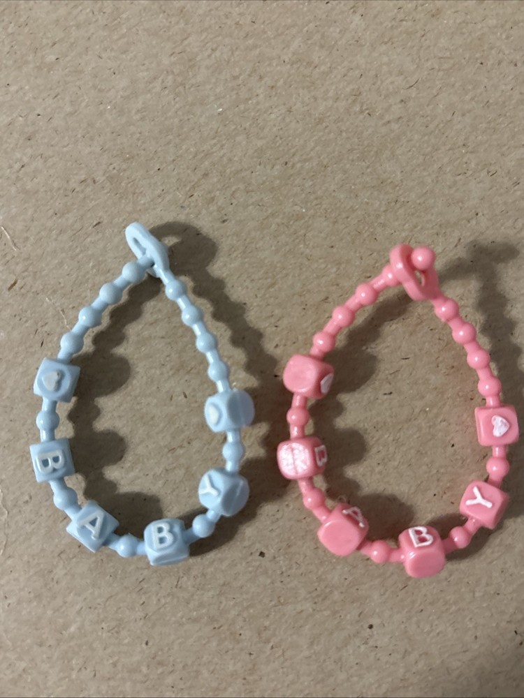 Vintage My Little Pony Pink/Blue Baby Necklaces Accessory G1 Ponies (F)