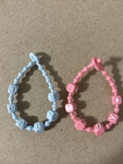 Vintage My Little Pony Pink/Blue Baby Necklaces Accessory G1 Ponies (F)