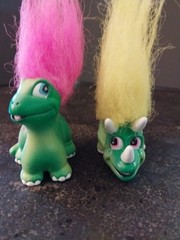 Lot Of 2-Land Of The Trolls-Troll O Saurus+Green Dinosaur