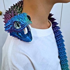 35.5-Inch 3D Printed Snake Model – Movable Teeth, Flexible Joints, Stress Relief