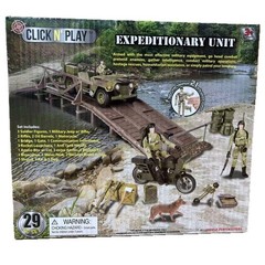 1:18 Expedition Team and Accessories Military Model soldier Jeep bridge set Gift
