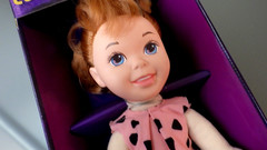 Vtg 1993 Mattel Flintstones CUDDLY PEBBLES 12″ TV / Movie Character Doll Figure