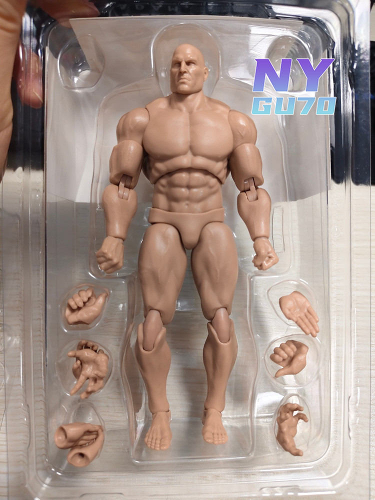 MUFF TOYS ADAM 1/12 Super Flexible Male Action Figure Head 6”Jointed Body Dolls