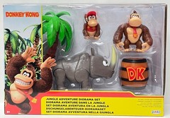 Donkey Kong 2.5″ Jungle Adventure Diorama Set Jakks Pacific | Rambi & Diddy Kong