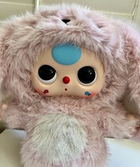 BABY THREE 1000% Big Baby Plush Doll Pink Bunny Boba Eyes Excellent Condition