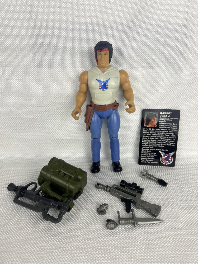 1986 Collect Rambo Fire Power Nearly Complete Sylvester Stallone Vintage Figure