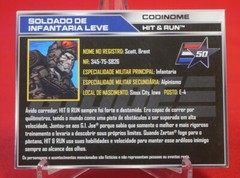 GI Joe FILE CARD Hit and Run Infantryman v5 50th Anniversary Spanish Portuguese