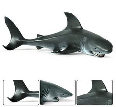 19.5cm Great White Shark PVC Toy Fish Ocean Sea Animal Figure Kids Gift