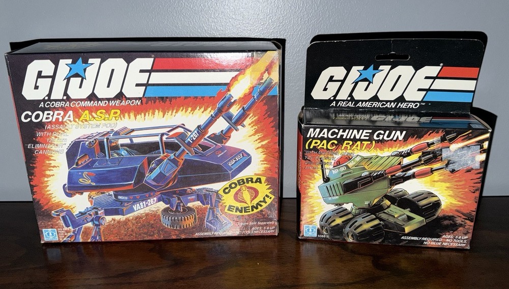 LOT Gi Joe Cobra original Cobra ASP 1984 MISB and 1983 PAC Rat Missle Launcher