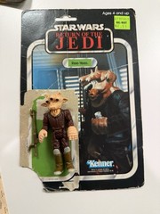 Vintage 1983 Kenner Star Wars Ree-Yees With Weapon And Card Back