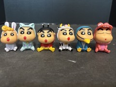 Lot of 6 Crayon Shin-Chan Blind Box Toy Figures PVC Cake Topper Figures