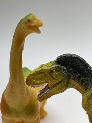 Lot of 8 Mixed Toy Plastic Rubber Dinosaurs. Tallest Around 4”.