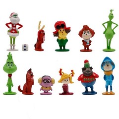 12 Piece Grinch Playset Figure Cake Topper Cindy Lou Who Max & More!