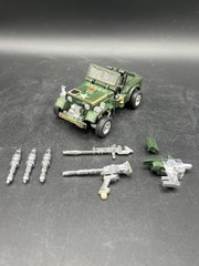 Vintage 1984 Transformers G1 Hound Takara Jeep Original w/ Weapons Missing Tire