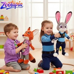 Cute Zootopia Nick Judy Plush Toy Stuffed Doll Gift for Xmas Birthday Party