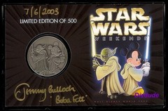 Disney 2003 Nickel Silver Coin Signed Star Wars Actor Jeremy Bulloch Boba Fett