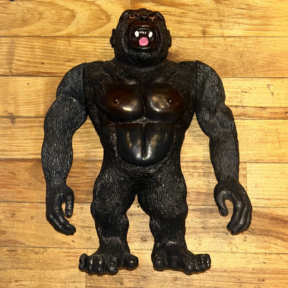 RARE VINTAGE 10″ KING KONG MADE IN CHINA Rubber Action Figure D2