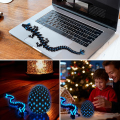 Monjita 3D Printed Dragon Egg Toy with Glow in the Dark, Articulated Easter 3D