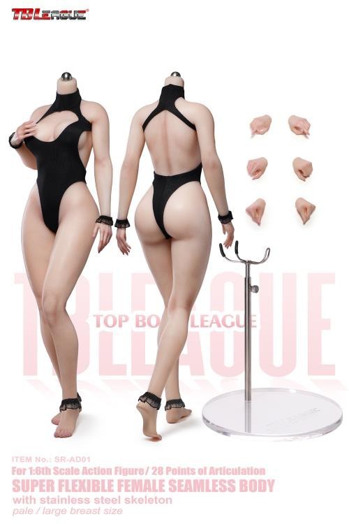 USA🇺🇲 TBLeague SR-AD01 Female Bunny Black Pale Busty 1/6 Body Figure NEW