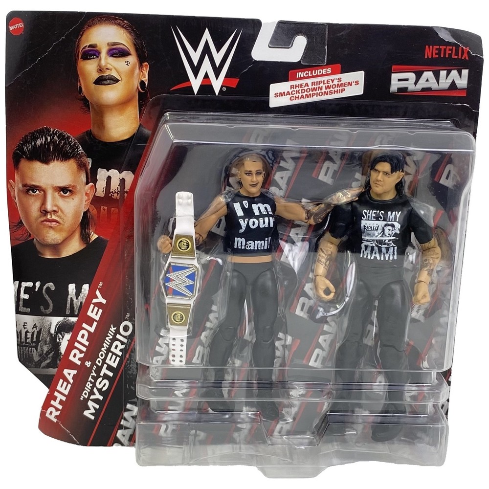 WWE Main Event Showdown Rhea Ripley & Dirty Dominik Mysterio Figures Mattel New