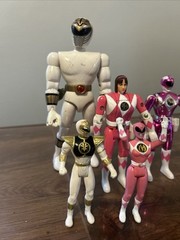 Power Ranger Figure toy Lot – Bandai / Pink and White Rangers All sizes used