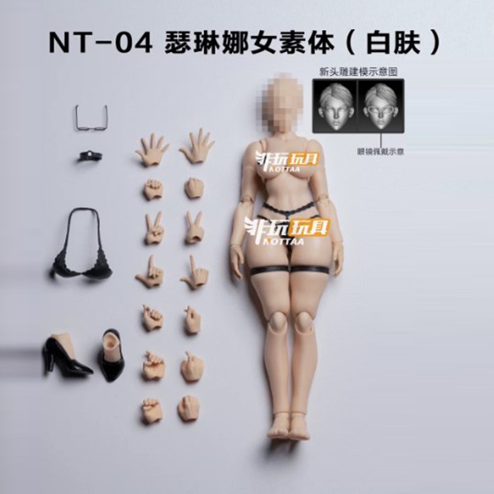 Notaman NT-04 1/12 Female Super Flexible Joint Girl Body & Head 6” Figure Model