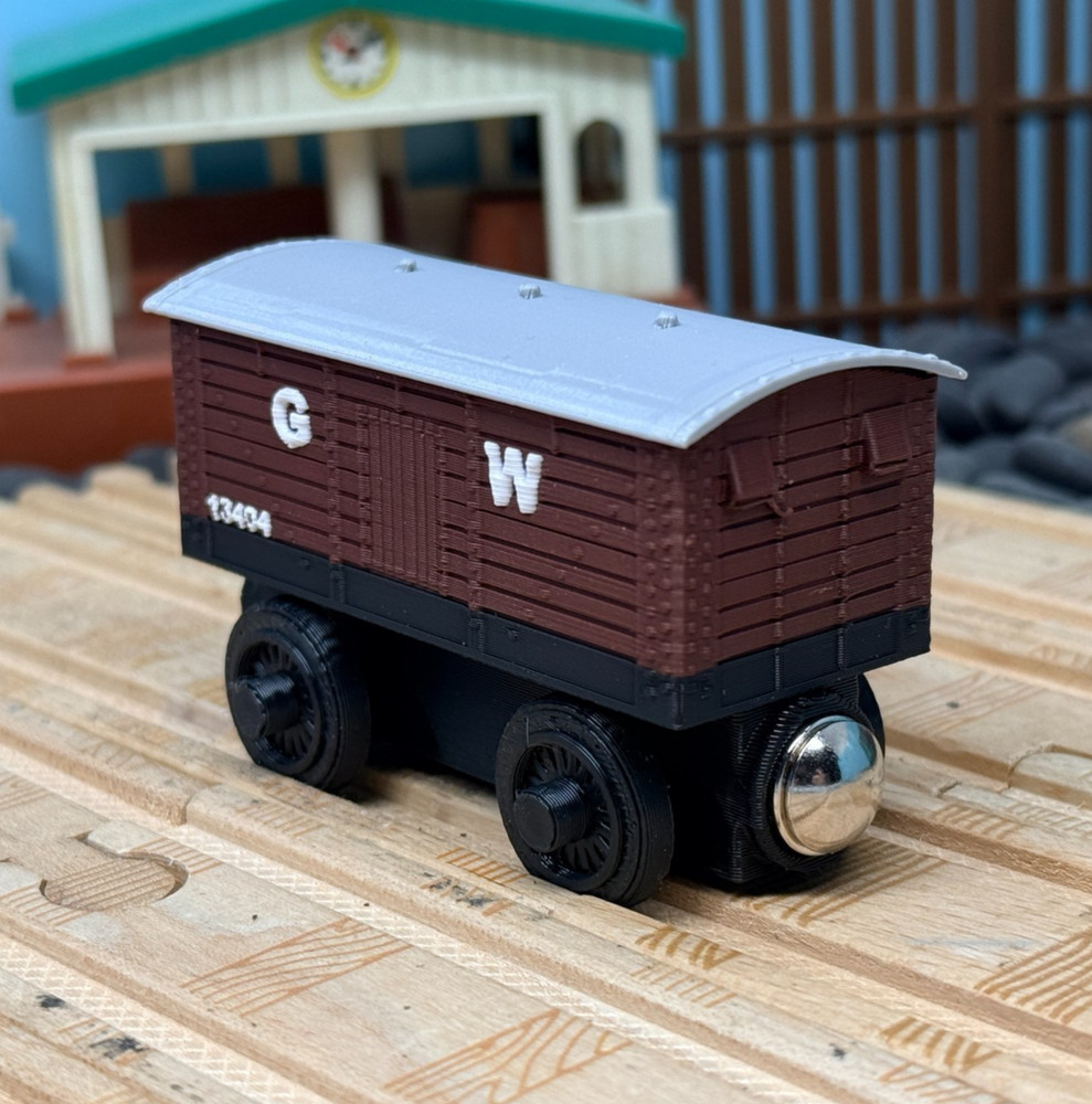 Wooden Railway GWR Ventilated Vans (Box Cars) Custom Made for Thomas Train