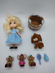 DISNEY STORE 8pc Animators Collection CINDERELLA 5″ toddler doll mice set