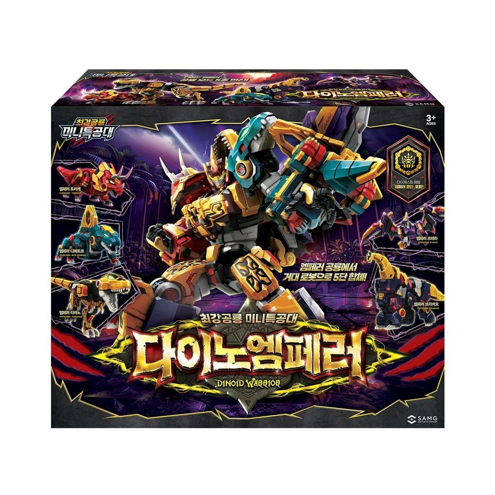 Miniforce Dinoid Warrior Dino Emperor Transformer Robot Trailer Toy 2025 New
