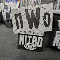 WWE Mattel WCW/NWO Monday Nitro Announce Table With Changeable Logos Accessory