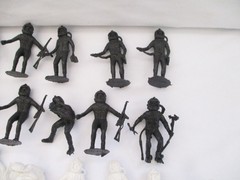 Vintage, 1960’s?, Astronauts, Plastic figures (22 white, 17 black)