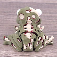 Zombie Frog 3D Printed Articulated Flexi Fidget Toy Mini Desk Pet Halloween