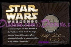 Disney 2003 Nickel Silver Coin Signed Star Wars Michonne Bourria Aurra Sing