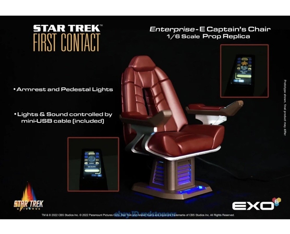 EXO-6 Enterprise-E Captain’s C Chair For 1/6 Action Figure Model Collection 12”