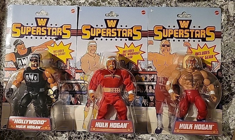 WWE Superstars Series 1 Hollywood Hogan Series 6 Yellow Boots Series 8 Blue