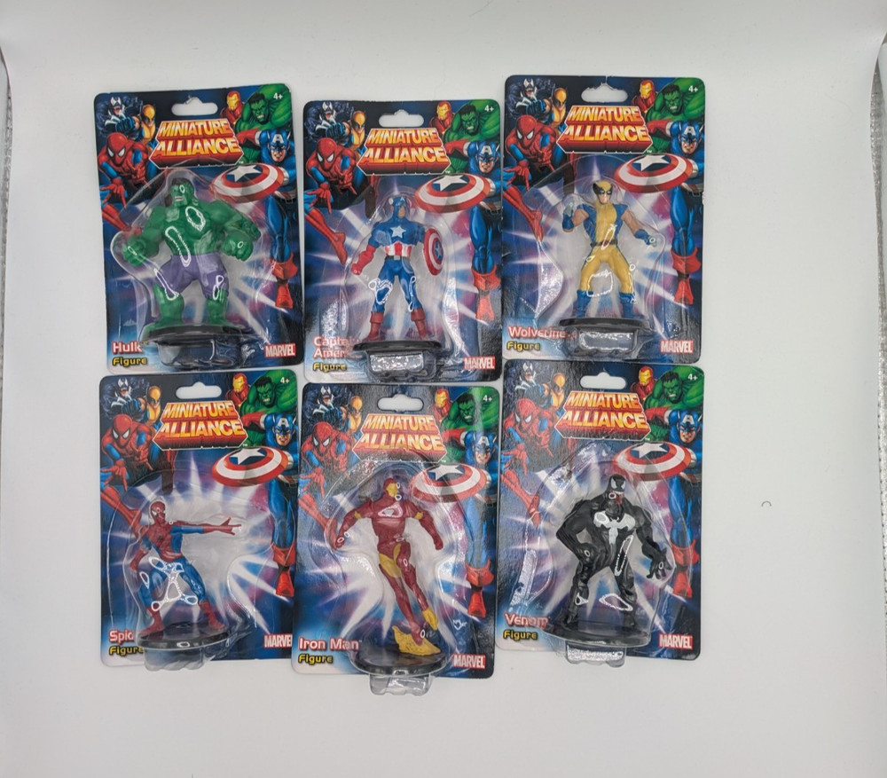Marvel Miniature Alliance Figurine Lot of 6 Monogram Spider-Man Iron Man Sealed