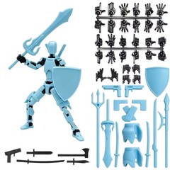 lightblue Assembly Magnetic 3D Printed Dummy T13 DIY Multi-jointed Man and Woman