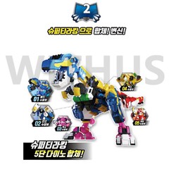 MINIFORCE Super Dino Power 2 SUPER TYRAKING 5-Dino Integration Transformer Robot