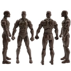 Coffee Brown 1:12 EPIC HACKS Blank Male Action Figure 6″ Boss Fight