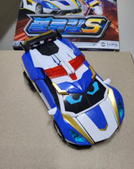Metal Cardbot S Blue Cop Police Figure Toy Transforming Robot Car