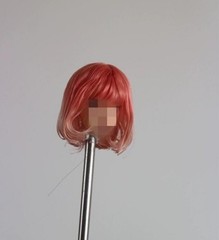 1/6 Artificial Pink Short Hair Wig Cover For 12″ 9-9.5cm Female Figure Head