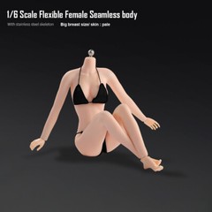US 1/6 Female Mid Bust Pale Skin Flexible Seamless Body 12in Action Figure Doll