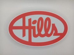 Retro Hills department store logo lightbox sign white/red
