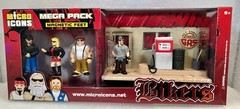 hey homies, 4 Biker Micro Icon Figures + Gas Station diorama, Bikers 1 3/4″ Tall