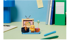 Kakao Friends Desk Mini Photo Brick Figure Choonsik Note Stand Office Organizer